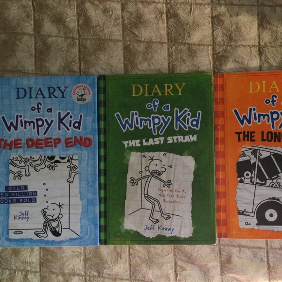 Dairy of a Wimpy kid book hard cover novel by Jeff Kinney lot of three - Picture 1 of 12
